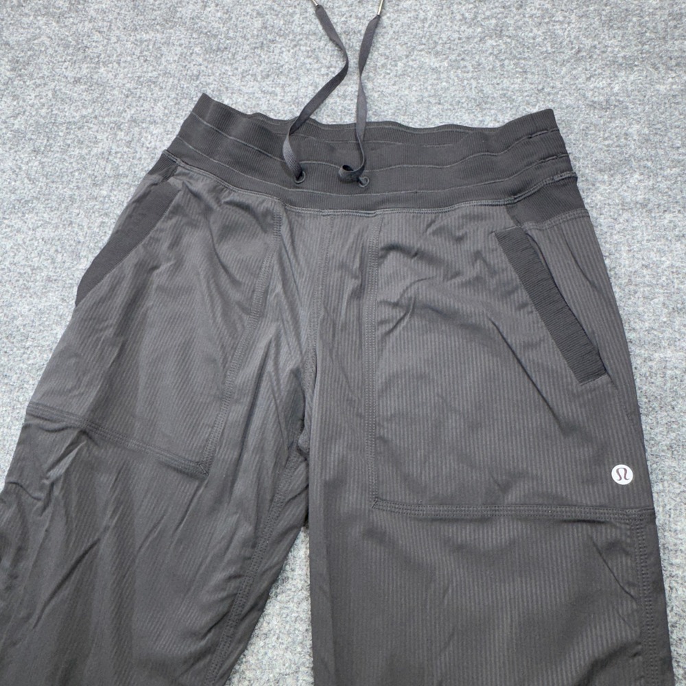 Lululemon Dance Studio Pants Womens 8 Black Ripstop Lined Straight Leg Pants